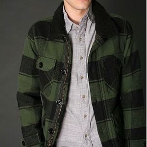 Obey men Burlington green Plaid Zipper Jacket M